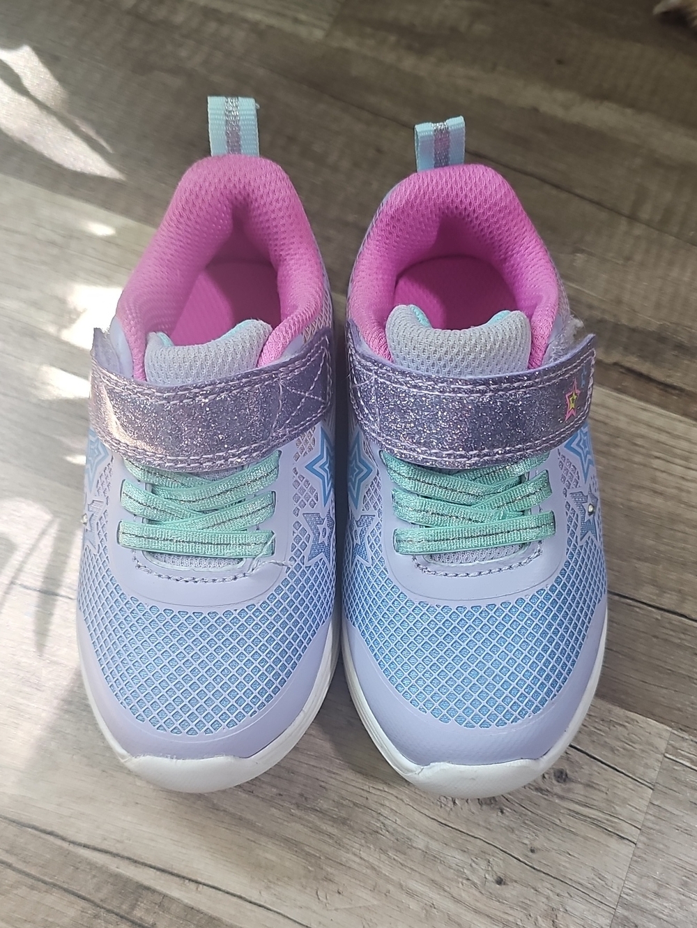 Girls' Lilac and Pink Light-Up Athletic Sneakers Size 7
